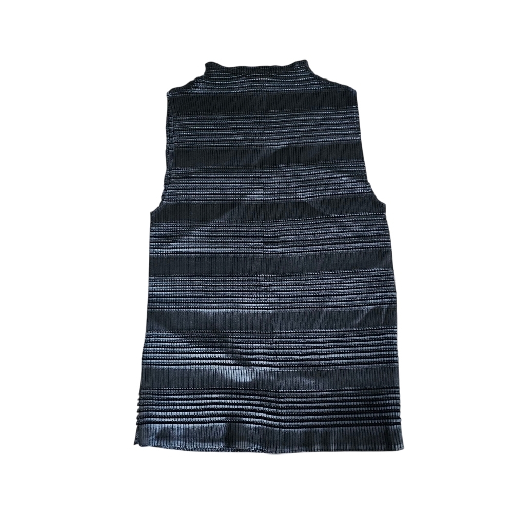 Vintage Black Pleated Mock Turtleneck Top by Nicola, Size Small